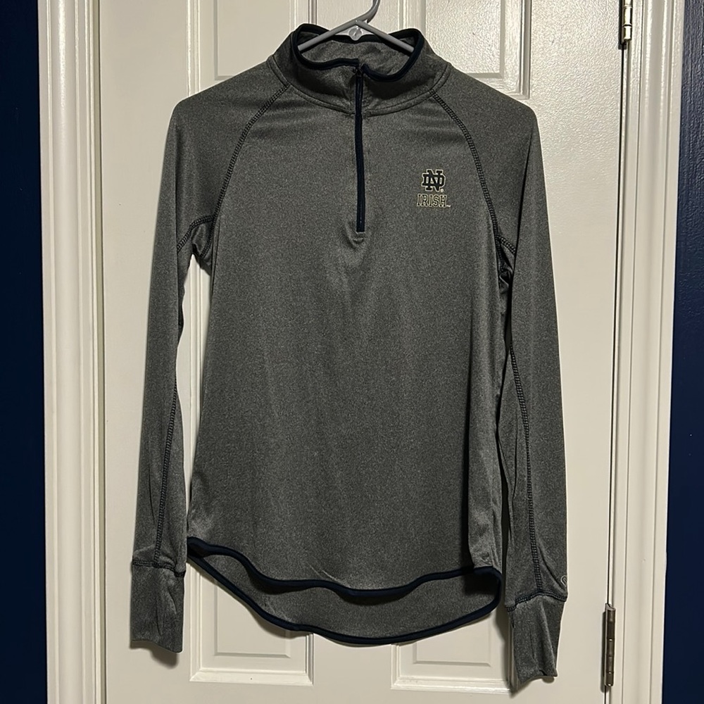Gray Notre Dame half zip